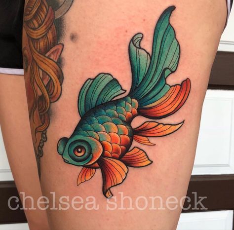 Japanese Fish Tattoo, Traditional Japanese Tattoo Flash, Goldfish Tattoo, Pokemon World, Pikachu Tattoo, Her Tattoo, One Tattoo, Traditional Tattoo Designs, Blue Rose Tattoos