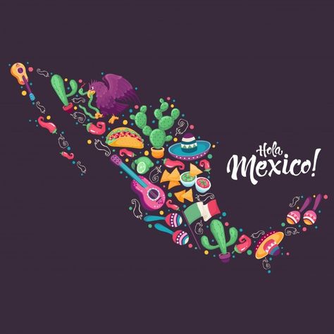 Hola mexico poster | Premium Vector #Freepik #vector #cartel #adorno #dibujos-animados #colorido Mexico Poster, Hispanic Heritage Month, Hispanic Heritage, Wedding Card Design, Chocolates, Premium Vector, Wedding Cards, Embroidery Patterns, Apple Watch