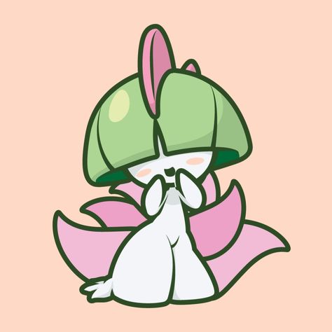 Ralts Pokemon Cute, Ralts Pokemon Art, Ralts Pokemon, Growlithe Pokemon, Pokémon Gif, Inktober Ideas, Pokemon Gif, Etsy Stickers, Pokemon Images