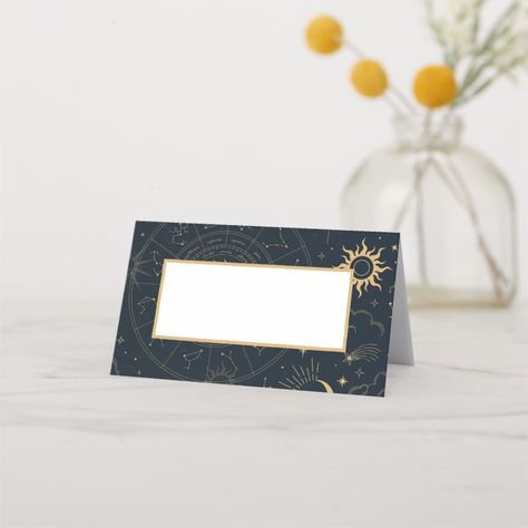 Celestial Table Names, Celestial Place Cards, Celestial Seating Cards, Celestial Guest Book, Celestial Wedding Stationery, Star Themed Wedding, Sun And Moon Tarot, Seating Arrangement Wedding, Celestial Wedding