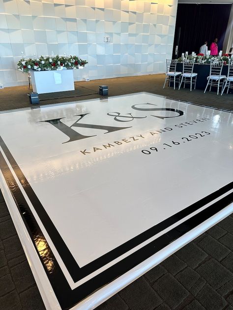 Custom Wedding Decal Dance Floor Wrap Gloss Removable Vinyl. Monogram Print and Vinyl to Cover the Entire Dancefloor. Wedding Logo Design - Etsy Monogrammed Dance Floor, Wedding Dance Floor Vinyl, Dancefloor Wedding Ideas, Black And White Dance Floor Wedding, Black White Dance Floor, Dance Floor Wrap, Dance Floor Vinyl, Wedding Dance Floor, Floor Vinyl