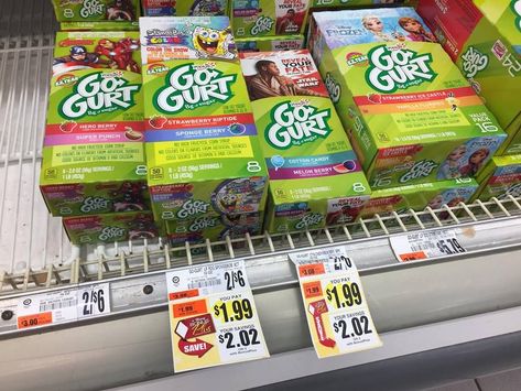 Go Gurt only $1.24 per box at Tops! Go Gurt, Kids Cups, Box Tops, Yogurt Cups, Only 1, Good Eats, Frozen