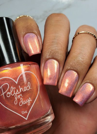 Sunset Dust - a peach base packed with orange-yellow-gold shifting iridescent shimmer. Nail Paints, Casual Nails, Nail Paint, Cloud 9, Orange Yellow, Nail Polish, Nail Art, Yellow Gold, Orange