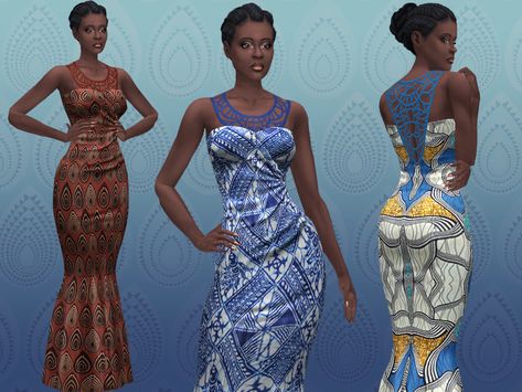 Best Sims 4 Cc, African Formal Dress, African Mermaid, Sims Stories, Sims 4 Black Hair, Sims 4 Cc Kids Clothing, The Sims 4 Packs, Black Party Dress, African Dresses Modern