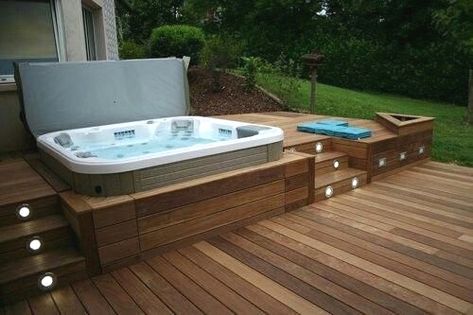 We hope the ideas of swim spa and Jacuzzi designs for your backyard we have put together will help you find the one for you. Think of all the quality time you would spend at your private outdoor spa, either by yourself or with your loved ones, isn’t that enough to have you considering installing one of these? #backyardlandscaping #swimmingpooldesign #poolspa #pool Whirpool Outdoor, Whirlpool Deck, Swim Spa Deck, Hot Tub Deck Design, Backyard Spa, Kleiner Pool Design, Hot Tub Landscaping, Moderne Pools, Hot Tub Patio