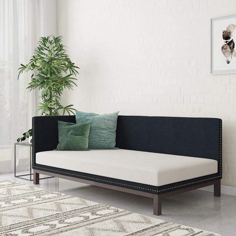 51 Daybeds That Bring Style to Multipurpose Design Bed Frame Twin Size, Daybed Bedroom, Bed Frame Twin, Daybed Room, Upholstered Sofa Bed, Leather Daybed, Full Size Daybed, Beds For Small Spaces, Daybed Design