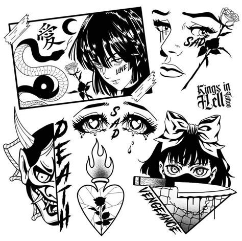 Desain Editorial, Flash Tattoo Designs, Doodle Tattoo, Spooky Tattoos, Anime Tattoo, Tattoo Art Drawings, Cartoon Tattoos, Japanese Tattoo Art, Custom Tattoo Design