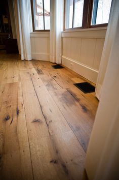 Reclaimed White Oak Flooring ~ Maine Private Residence Wide Plank White Oak Floors, White Oak Wide Plank, Rustic Oak Flooring, Reclaimed Oak Flooring, Barnwood Floors, Wide Plank Hardwood Floors, Rustic Wood Floors, Reclaimed Wood Floors, Rustic Flooring