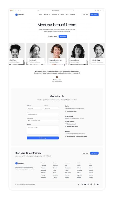 Meet our beautiful team — Untitled UI by Jordan Hughes® on Dribbble Team Collaboration Landing Page, Community Ui Design, Leadership Website Design, Meet The Team Website Design, Our Team Website Design, Team Page Web Design, Meet Our Team Design, Team Landing Page, Our Team Page Design