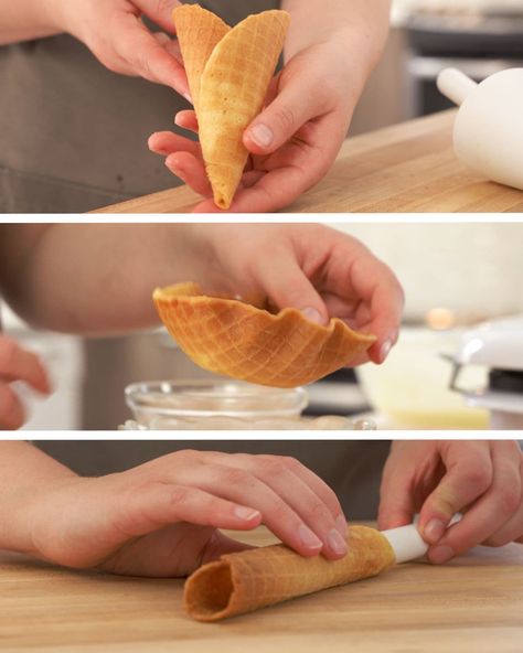 Crunchy Ice Cream Cone Recipe : Crispy Delights Made Simple Ice Cream Cone Recipe, Ice Cream Cone Diy, Homemade Ice Cream Cone, Ice Cream Cones Recipe, Waffle Cone Recipe, Waffle Cone Maker, Savory Waffles, Waffles Easy, Crispy Waffle