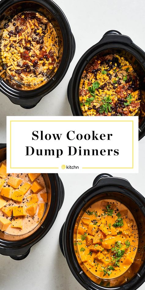 These 5 Slow Cooker Dump Dinners All Make Themselves | Kitchn Healthy Dump Meals, Slow Cooker Dump, Dump Dinners, Dump Meals, Slow Cooked Meals, Slow Cooker Dinner, Crockpot Dishes, Easy Slow Cooker Recipes, Crock Pot Slow Cooker