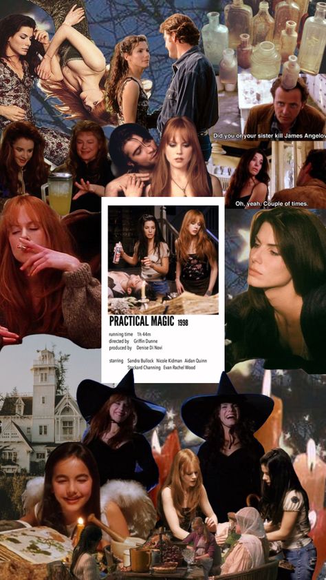 Practical Magic #movie #halloween #90s #witch #magic #whimsigoth Sandra Bullock Nicole Kidman, Practical Magic Movie, 90s Witch, Stockard Channing, Aidan Quinn, Novi Stars, Halloween 90s, Witch Coven, Harry Styles Poster