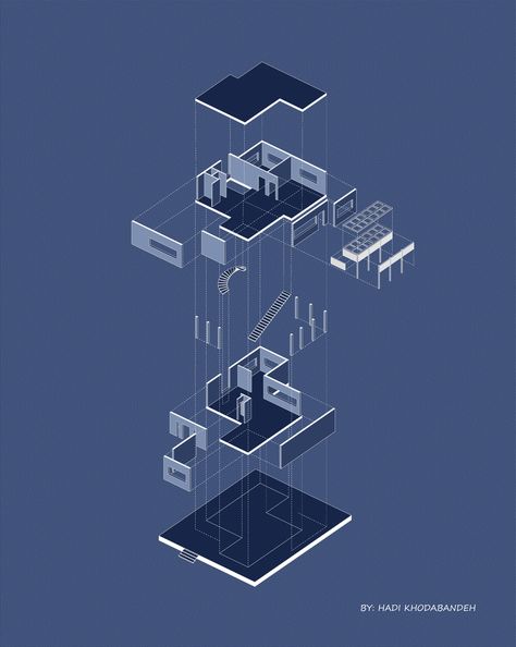 diagram architectural diagram exploded axonometric exploded house illustrator house Area Diagram Architecture, Exploded Axon Diagram, Exploded Axonometric Diagram, Axonometry Illustration, Exploded Axonometric Drawing, Exploded Isometric Architecture, Exploded Diagram Architecture, Explode Diagram, Architect Diagram