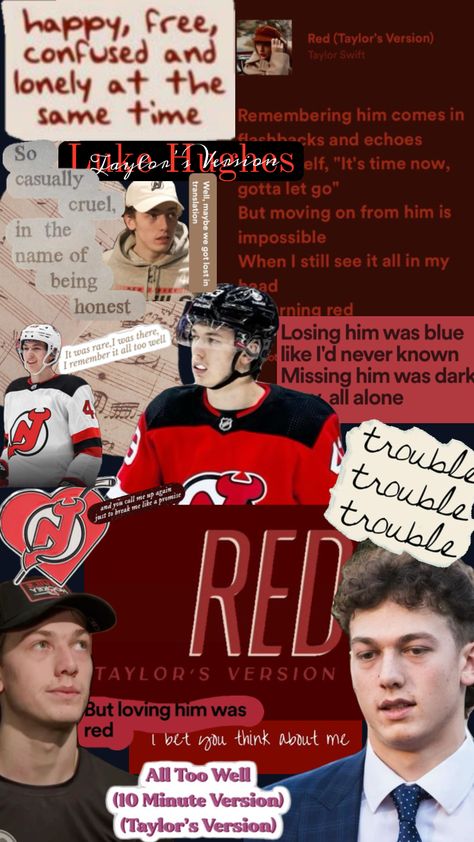 #lukehughes #taylorallisonswift #redtv Moving On From Him, Luke Hughes, Hughes Brothers, New Jersey Devils, Red Taylor, All Alone, All Is Well, Hockey Players, Ice Hockey