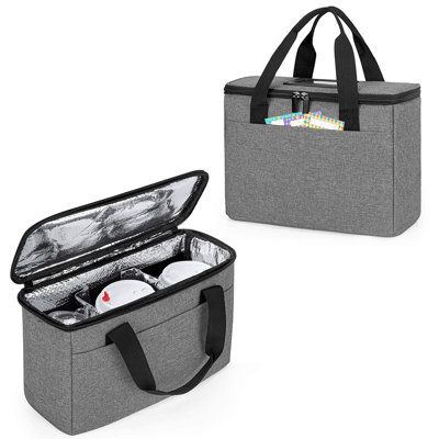 DETACHABLE DIVIDERSOur drink carrier bag comes with detachable dividers which means that you can customize it according to your mind, and ensure cups of different sizes will not easily spill out when you carry it out. | Arlmont & Co. Insulated Drink Caddy Holder Bag, Size 8.5 H x 11.7 W x 4.7 D in | Wayfair Drink Caddy, Drink Carrier, Delivery Bag, Medicine Storage, Pill Bottles, Food Storage Bags, Grey Bag, Cooler Bag, Drink Holder