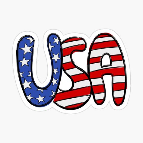 Get my art printed on awesome products. Support me at Redbubble #RBandME: https://www.redbubble.com/i/sticker/USA-American-Flag-Sticker-USA-American-Flag-4th-Of-July-Stickers-by-Samadeobn/147762539.EJUG5?asc=u 4th Of July Stickers, July Stickers, Spirit Posters, School Spirit Posters, Usa Stickers, Journal Decoration, American Flag Sticker, Disney World Rides, Flag Sticker