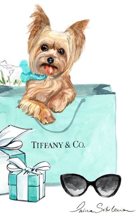 Tiffany Blue Wallpapers, Yorkie Painting, Mirrored Dresser, Biewer Yorkie, Schnauzer Art, Art Deco Paintings, Tiffany Art, Apple Watch Wallpaper, Fashion Wall Art