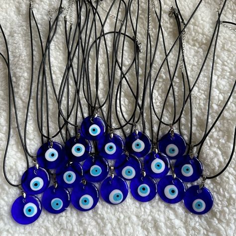 (2) Evil eye necklaces crystal pendant glass Turkish Necklace, Nazar Necklace, Necklaces Crystal, Shoe Adidas, Turkish Eye, Clay Stuff, Diy Birthday Decorations, Evil Eyes, Hollister Sweater