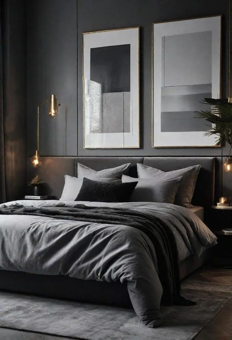 Black And Grey Bedroom Ideas For Couples, Peppercorn Bedroom, Gray Modern Bedroom, Color Palette Mauve, Color Scheme For Bedroom, Bedroom Mauve, Mauve Color Scheme, Mauve Color Palette, Bedroom Color Palette