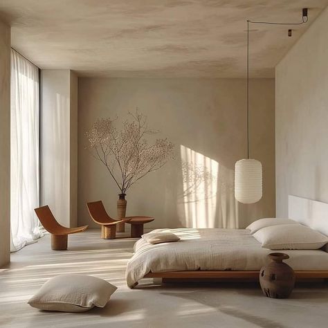 Wabi Sabi Interior Bedrooms, Apartment Decorating Hacks, Japanese Bedroom, Modern Home Offices, Sophisticated Bedroom, Home Design Plan, Minimalist Interior Design, Luxury Homes Interior, Sofa Styling