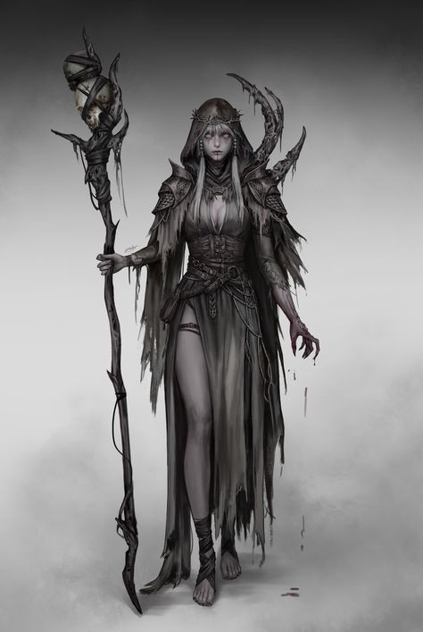 ArtStation - Witch of the Decayed Land Necromancer Art, Dark Elves, Witch Characters, Character Fashion, Witch Design, Character Poses, Witch Art, Fairytale Art, Female Character Design