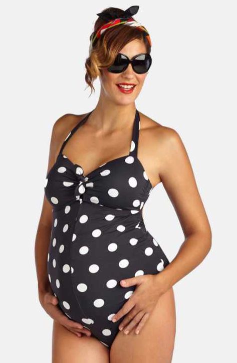 Maternity Bathing Suit, Maternity Nursing Clothes, Maternity One Piece, Polka Dot One Piece, Black And White Swimsuit, Maternity Swimsuit, Swimming Swimsuit, Bump Style, Maternity Swimwear