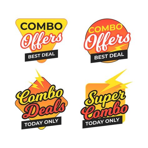 Combo offers - labels concept | Free Vector #Freepik #freevector #food Graphic Resources, Vector Free, Quick Saves, Logos