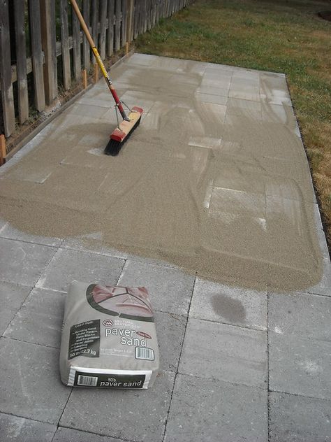 Dog Run - Spreading Sand Into the Paver Joints | Keith MacLeod | Flickr Outdoor Dog Run Ideas Backyards, Dog Pens Outside, Outdoor Dog Runs, Diy Dog Run, Stone Backyard, Dog Pens, Dog Run, Outside Dogs, Dog Yard