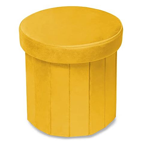 Storage Cube Ottoman, Folding Ottoman, Dorm Living Room, Round Storage Ottoman, Dorm Living, Round Storage, Round Ottoman, Ottoman In Living Room, Upholstered Storage