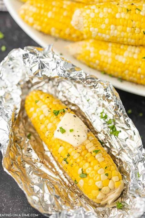 How to Grill Corn on the Cob - Grilled Corn on the Cob Recipe Campfire Corn On The Cob, Bbq Corn On The Cob In Foil, Frozen Corn On The Cob, Bbq Corn On The Cob, Corn Bbq, Grilled Corn On Cob, How To Grill Corn, Probiotic Recipes, Grill Corn On The Cob