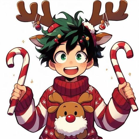 Dibujos Anime Chibi, Anime Christmas, Academia Wallpaper, Christmas Ornament Crafts, Anime Stickers, One Piece Manga, My Hero Academia Manga, Izuku Midoriya, Art Activities