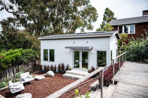 520 sq.ft. Senior Living & Home Office ADU in Silicon Valley Cottage Build, Process Book, Crowded House, Aluminum Awnings, Accessory Dwelling Unit, Outdoor Living Room, Home Landscaping, Construction Process, The Bay Area