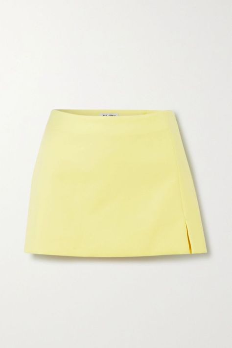 The Attico Cotton-Blend Twill Mini Skirt Fuchsia Lipstick, Yellow Mini Skirt, Yellow Clothes, Jimmy Choo Sandals, The Attico, Yellow Skirt, Skirt Trends, Pastel Yellow, Virtual Closet