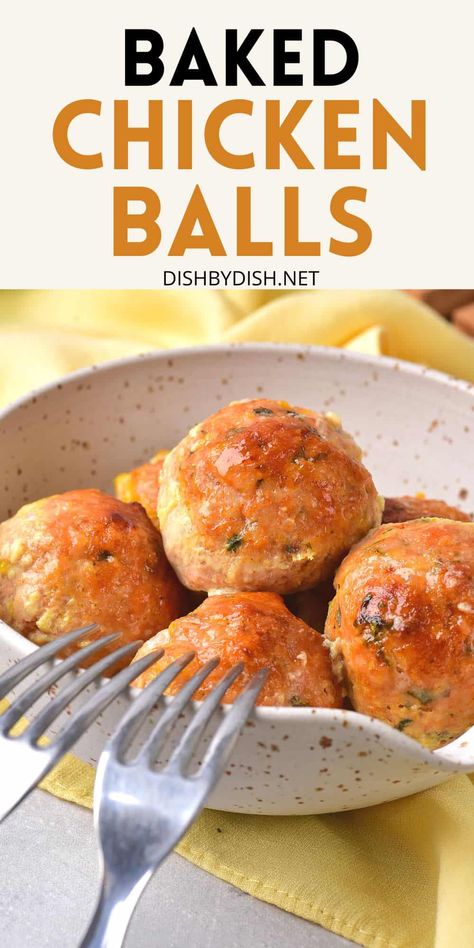 Easy gluten-free chicken meatballs that are baked to golden-brown perfection. Big on flavor, these delicious baked chicken balls are flavored with spices and make the perfect appetizer, snack or main dish. This is totally gluten-free and dairy-free too. Go make a big batch to enjoy today! Chicken Balls, Chicken Meatballs, Gluten Free Cheese, Gluten Free Chicken, Perfect Appetizers, Enjoy Today, Tomato Paste, Chicken Broth, Baked Chicken