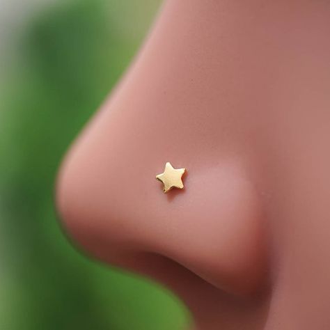 Gold Star Nose Stud, Star Nose Piercing, Star Nose Ring, Nose Jewellery, L Post, Cute Nose Piercings, Sterling Silver Nose Rings, Gold Nose Hoop, Piercing Stud