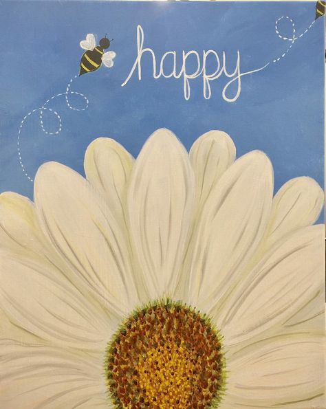 Painting Bees Easy, Painted Bees Easy, Bee Painting Simple, Painting Bees, Painting Simple, Bee Painting, Sip N Paint, Dots Wallpaper, Painting Templates