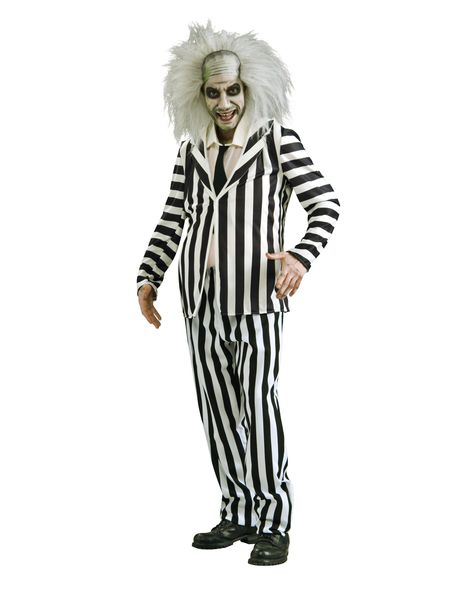 Beetlejuice Adult Mens Costume – Spirit Halloween Beetlejuice Fancy Dress, Scariest Costumes, Beetlejuice Outfits, Fantasia Plus Size, Beetlejuice Halloween Costume, Tim Burton Beetlejuice, Beetlejuice Costume, Costume Disney, Beetlejuice Halloween