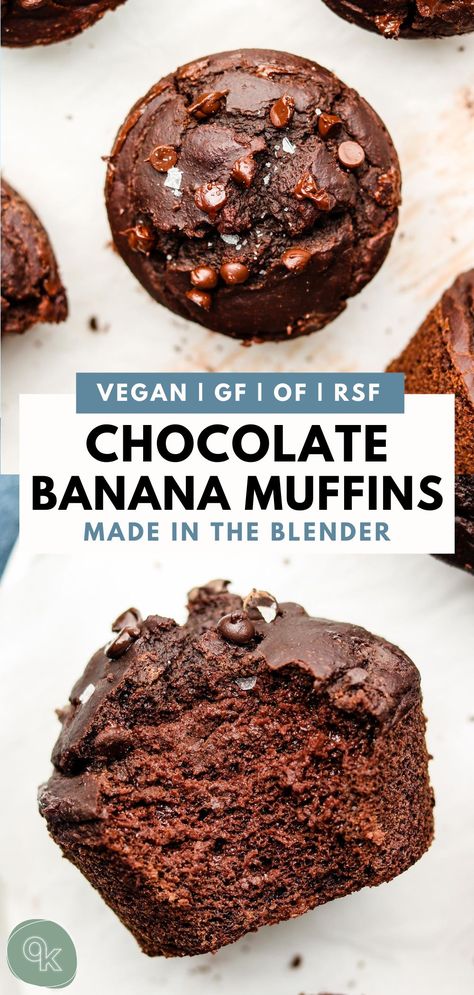 Moist Banana Chocolate Chip Muffins, Vegan Banana Chocolate Chip Muffins, Vegan Chocolate Muffins, Chocolate Chip Muffins Easy, Desserts Holiday, Vegan Banana Muffins, Healthy Chocolate Banana, Sugary Treats, Gluten Free Banana Muffins