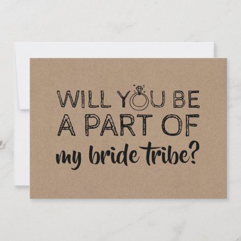 $2.35 | Funny Bridesmaid / Maid of Honor Proposal Invitation #bridesmaid #maidofhonor #matronofhonor #proposal #willyoubemy #funny #rustic #partofmybridetribe #bridetribe #kraft Cheap Bridesmaid Gifts, Matron Of Honor Proposal, Bridesmaid Cards Funny, Will You Be My Bridesmaid Gifts, Bridesmaid Funny, Bridesmaid Gifts Unique, Funny Wedding Invitations, Maid Of Honor Proposal, Daisy Wedding