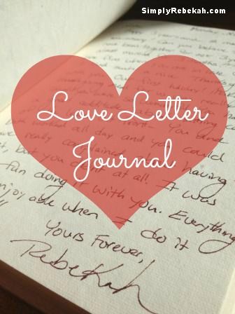 Love Letter Journal: a Cheap, but Meaningful Gift for a Wedding, Anniversary, or Valentine's Day | SimplyRebekah.com Love Letter Journal, 1st Year Wedding Anniversary, Letter Journal, Make A Journal, Anniversary Journal, Couples Journal, Gift Letter, Letter Gifts, Sweet Gifts