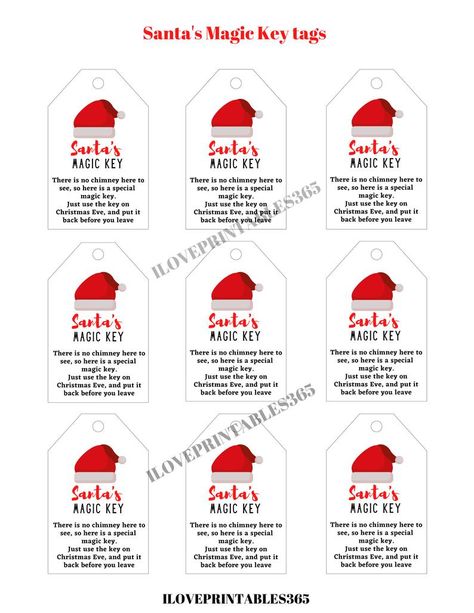 Santa Key Printable, Santa Christmas Tags, Key Printable, Santas Magic Key, Tennessee Christmas, Xmas Eve Boxes, Santa Key, Magic Reindeer Food, Santa Letter Printable