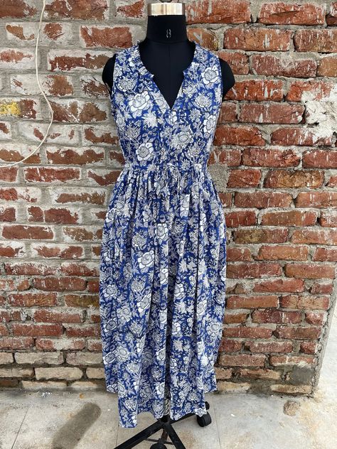 Hand Block Printed Dress, Block Print Dress, Indian Tunics, Hand Printed Dress, Indian Cotton Long Gown, Indian Cotton Dress, Printed Dress Block Print Dress Indian, Long Gown Indian, Indian Cotton Dress, Gown Indian, Block Print Dress, Cotton Voile Dress, Indian Tunic, Tunics Online, Voile Dress