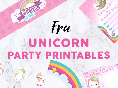 Looking for Unicorn party decorations? You can use our free Unicorn Party Printables set at your next unicorn party. The set includes unicorn party banners, … Unicorn Cupcakes Toppers, Unicorn Party Invites, Unicorn Themed Birthday Party, Unicorn Printables, Unicorn Party Decorations, Free Thank You Cards, Unicorn Cupcakes, Chocolate Bar Wrappers, Party Banners