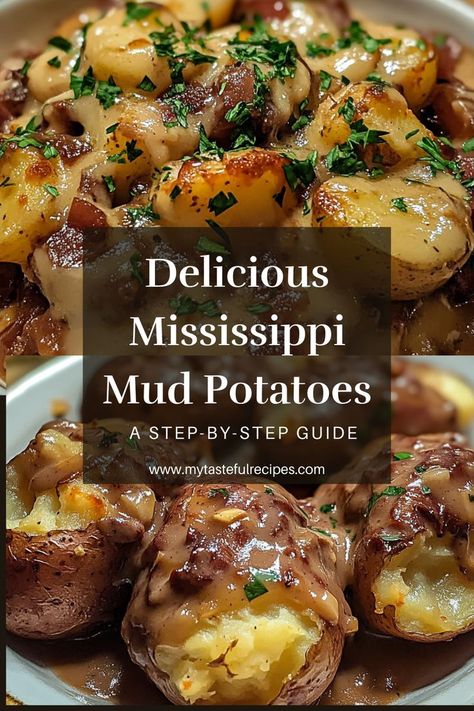 You won’t be able to resist these Creamy Mississippi Mud Potatoes! Perfectly seasoned and baked to perfection, they’re the ideal side dish for gatherings or cozy family dinners. Mississippi Mud Potatoes, Mississippi Mud, Creamed Potatoes, Evening Meals, Family Dinners, Family Dinner, Soups And Stews, Yummy Dinners, Mississippi