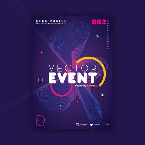 In this weeks Adobe Illustrator tutorial, I will be showing you how to create a Neon Abstract Poster Design using Adobe Illustrator. In this Illustrator tutorial, we’ll cover creating the abstract effect using the blend tool and various other effects and techniques which you can apply to other shapes and projects when using Adobe Illustrator. Blend Tool Poster, Tool Poster, Blend Tool, Adobe Illustrator Graphic Design, Adobe Illustrator Tutorials, Technology Design, Grafic Design, Abstract Poster, Illustrator Tutorials