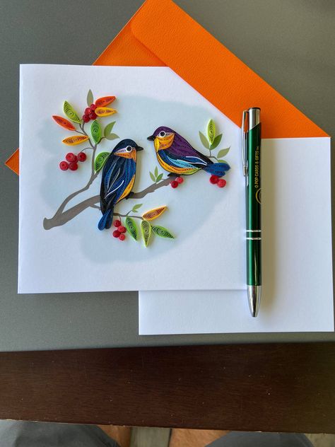 Quilling Arts, Couple Birds, Quilling Flower Designs, Paper Quilling Cards, Paper Quilling Patterns, Quilled Paper Art, Quilled Creations, Quilling Craft, Quilling Paper Craft