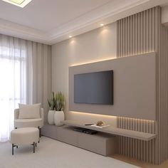 Modern Tv Room, Feature Wall Living Room, Living Room Tv Unit Designs, Tv Room Design, Tv Wall Decor, Living Room Design Inspiration, Living Room Partition Design, 아파트 인테리어, Tv Wall Design