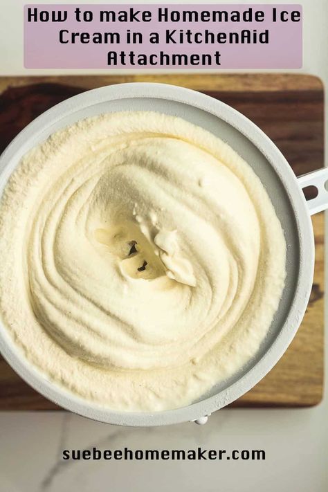 Butter Pecan Ice Cream Recipe, Kitchen Aid Ice Cream Recipes, Kitchenaid Ice Cream, Homemade Banana Ice Cream, Homemade Vanilla Ice Cream Recipe, Kitchenaid Recipes, Kitchen Aid Ice Cream, Kitchenaid Ice Cream Maker, Make Homemade Ice Cream