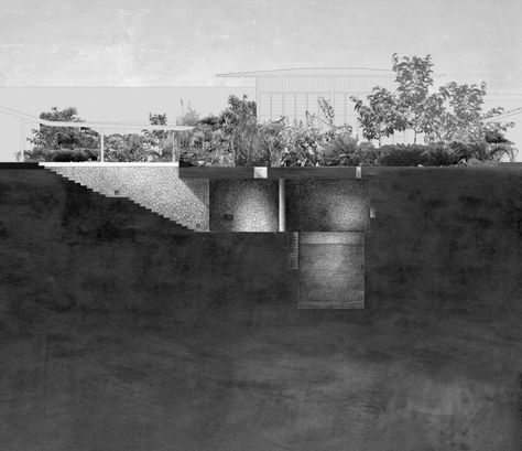 Tara House / Studio Mumbai Therme Vals, Studio Mumbai, Water Architecture, Master Thesis, Section Drawing, Plans Architecture, Architecture Sketchbook, Architecture Graphics, House Studio