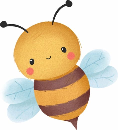 Illustration bee cute and adorable water... | Premium Vector #Freepik #vector #bee #insect #bugs #bee-illustration Cute Bee Illustration, Bees Cute, Animated Bee, Bee Cute, Bee Images, Baby Theme, Bee Illustration, Cartoon Bee, Baby Illustration